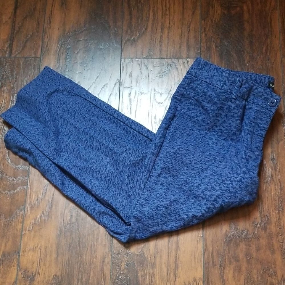 Hilary Radley Blue Abstract Slacks